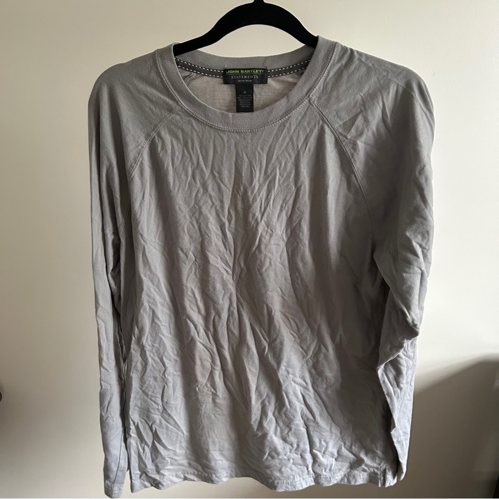 John Bartlett Gray Long sleeve Sleepwear Statement Shirt